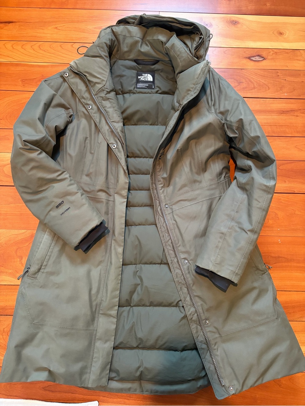 The North Face Women's Olive Parka with Quilted Insulation